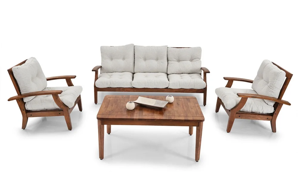 Teras Beyaz 5 Oturumlu Bahçe ve Balkon Takımı