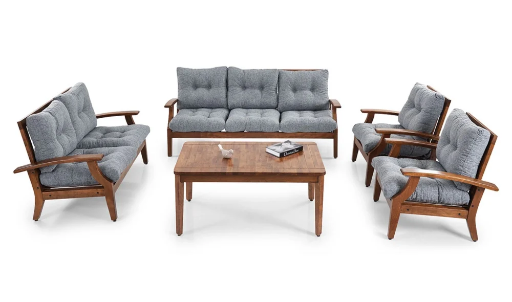 Teras Gri 7 Oturumlu Bahçe ve Balkon Takımı