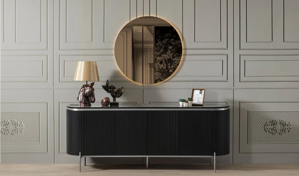 Tesla Yemek Odası Takımı (Black&Silver)