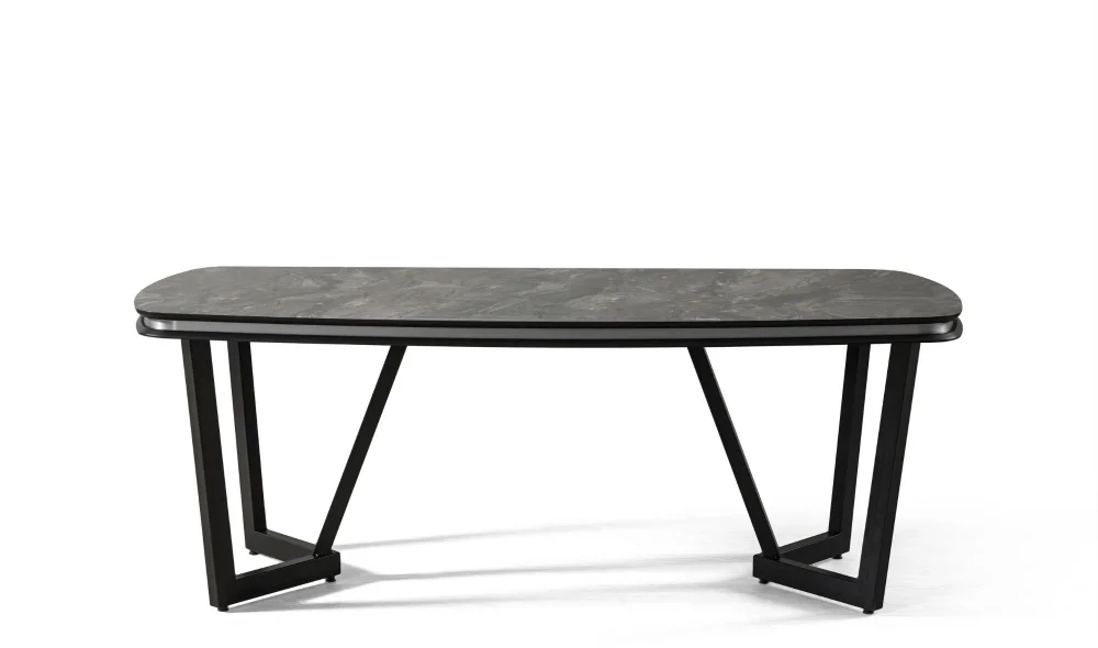 Tesla Yemek Odası Takımı (Black&Silver)