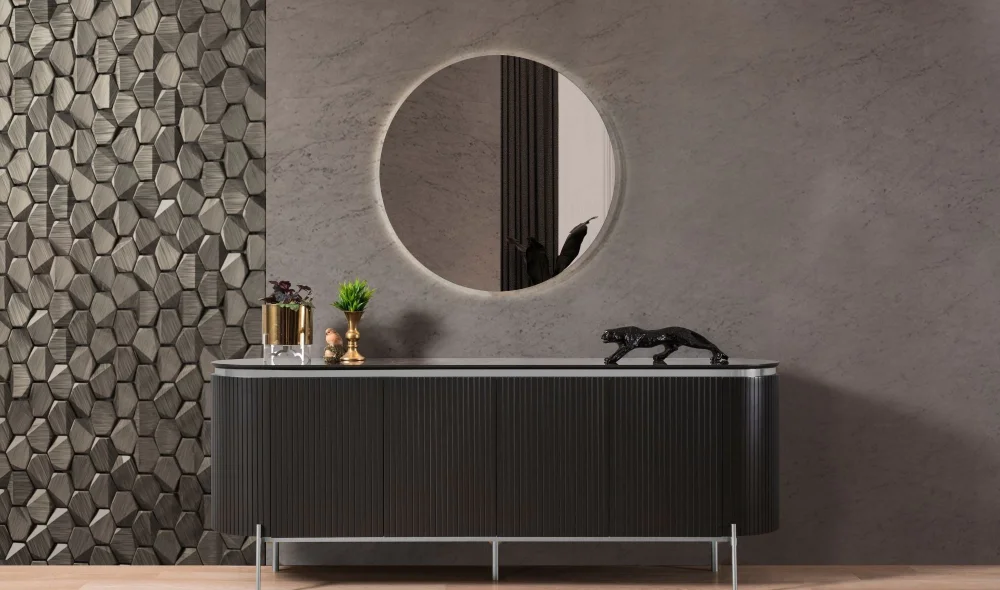 Tesla Yemek Odası Takımı (Black&Silver)