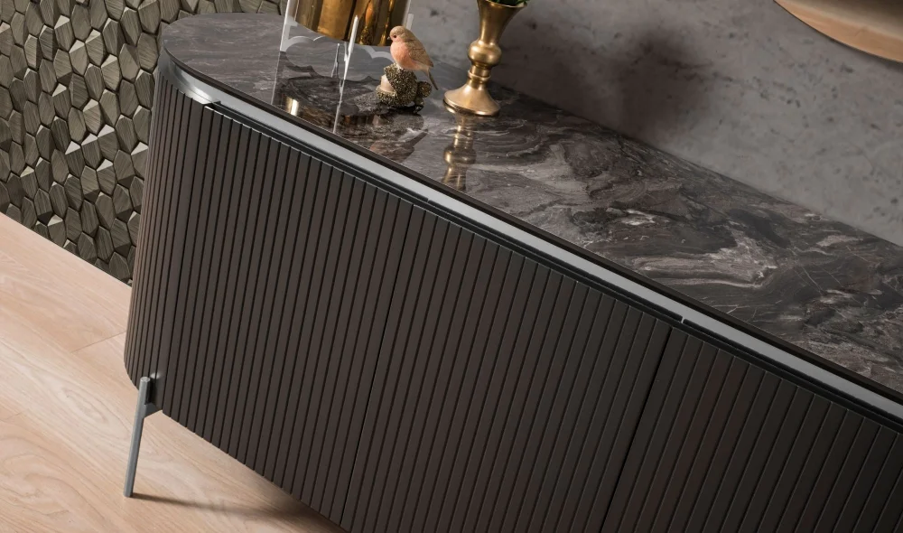 Tesla Yemek Odası Takımı (Black&Silver)