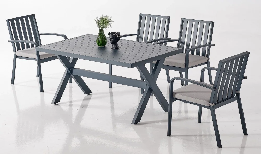 Venüs 6 Kişilik Antrasit Bahçe ve Balkon Takımı