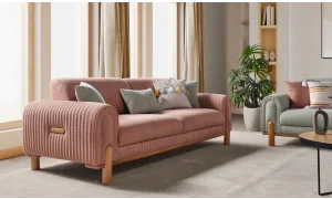 Coco Pembe 3lü Koltuk