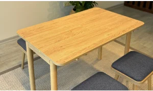 Rondo Mini Açılır Mutfak Masası Takımı - Karina Meşe Antrasit Renk