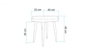 Rondo Mini Açılır Mutfak Masası Takımı - Karina Meşe Antrasit Renk