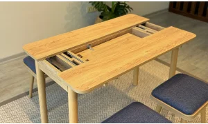 Rondo Mini Açılır Mutfak Masası Takımı - Karina Meşe Lacivert Renk