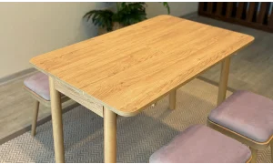 Rondo Mini Açılır Mutfak Masası Takımı - Karina Meşe Gri Renk