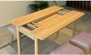 Rondo Mini Açılır Mutfak Masası Takımı - Karina Meşe Gri Renk