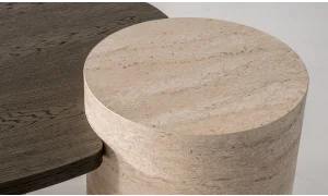 Lugano Traverten Orta Sehpa Seti