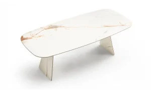 Divinia Beyaz Seramik Yemek Masası Takımı (180cm)