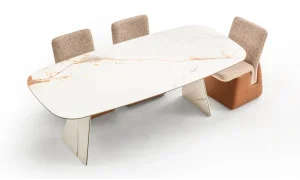 Divinia Beyaz Seramik Yemek Masası Takımı (180cm)