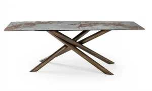 Mateo Antik Seramik Yemek Masası