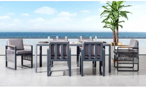 Argos Antrasit Iroko Yemek Masası Takımı