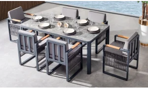 Argos Antrasit Iroko Yemek Masası Takımı