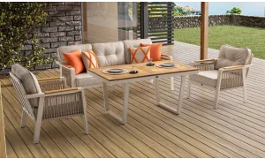 Olimpos Krem Iroko Bahçe ve Balkon Takımı