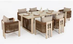 Atlas Kahve Seramik Yemek Masası Takımı