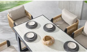 Atlas Siyah Seramik Yemek Masası Takımı