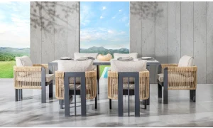 Atlas Siyah Seramik Yemek Masası Takımı