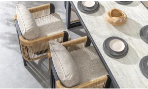 Atlas Siyah Seramik Yemek Masası Takımı