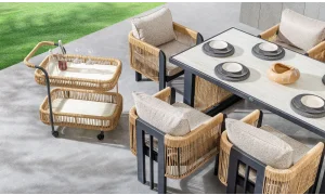 Atlas Siyah Seramik Yemek Masası Takımı