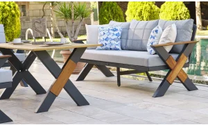 Lotus Antrasit Iroko Bahçe ve Balkon Takımı