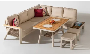 Venedik Iroko Köşe Bahçe ve Balkon Takımı