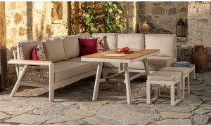 Venedik Iroko Köşe Bahçe ve Balkon Takımı