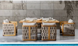 Zeus Iroko Yemek Masası Takımı