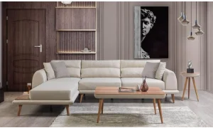 Deko Köşe Koltuk Takımı (Krem)