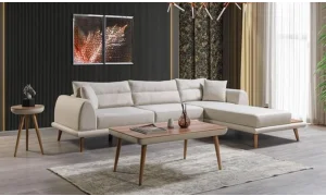 Deko Köşe Koltuk Takımı (Krem)