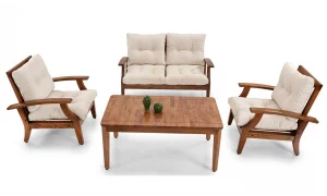 Teras Bej 4 Oturumlu Bahçe ve Balkon Takımı