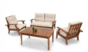 Teras Bej 4 Oturumlu Bahçe ve Balkon Takımı