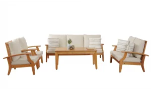 Teras Naturel Bej 7 Oturumlu Bahçe ve Balkon Takımı