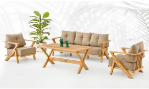 Royal Natural İroko Bahçe ve Balkon Takımı