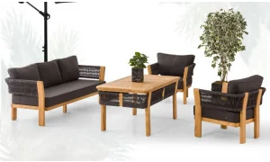 Miami Siyah İroko Bahçe ve Balkon Takımı