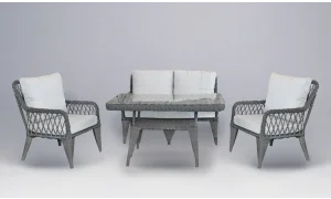 Side Rattan Camel İkili Bahçe ve Balkon Takımı