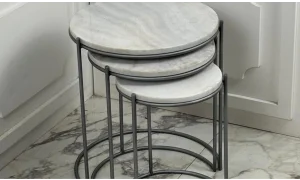 Neva 3lü Mermerli Zigon Sehpa