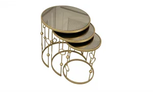 Elegant 3lü Zigon Sehpa - Aynalı