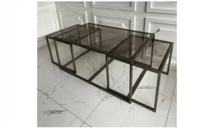 Lena Orta Sehpa - Cam Tablalı