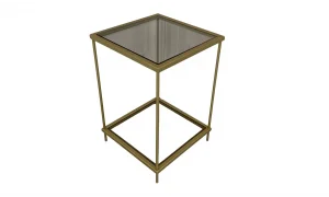 İnta K Yan Sehpa - Cam Tablalı