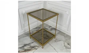 İnta K Yan Sehpa - Cam Tablalı