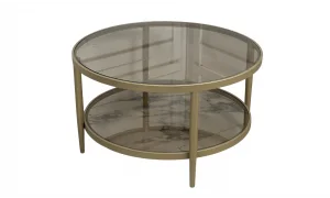 Defne Yuvarlak Orta Sehpa - Cam Tablalı