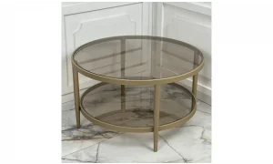 Defne Yuvarlak Orta Sehpa - Cam Tablalı