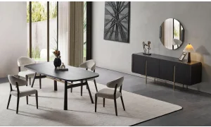 Monolit İsli Meşe Yemek Odası Takımı