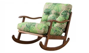 Ahşap Krem Sallanır Koltuk