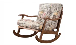 Ahşap Krem Sallanır Koltuk