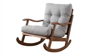 Ahşap Krem Sallanır Koltuk