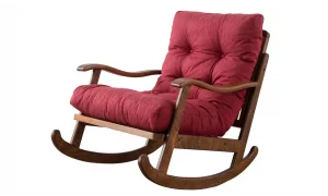 Ahşap Krem Sallanır Koltuk