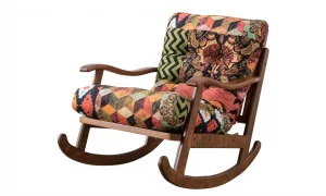 Ahşap Krem Sallanır Koltuk